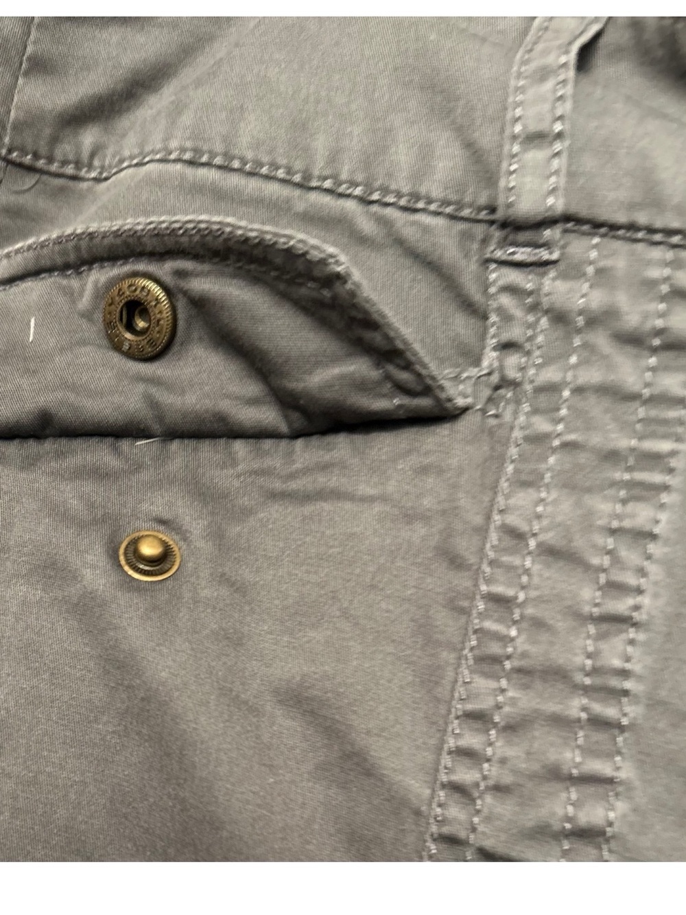 RICKIS Revolution Grey Wide Leg Cargo Stretch Utility Pants Sz 6 Pockets Y2K - Picture 14 of 16